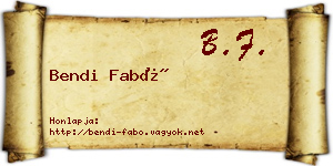 Bendi Fabó névjegykártya